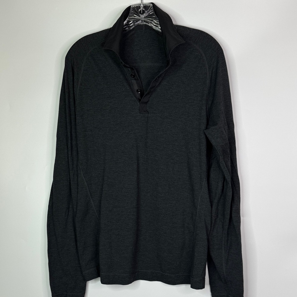 Lululemon Gray Long Sleeve Polo Shirt Size Small